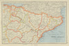SPAIN NORTH-EAST. Catalonia (Catalunya) Aragon Navarra Basque Country 1947 map