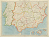 IBERIA SOUTH. Spain & Portugal. Andalusia Murcia Valencia Extremadura 1947 map