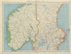 SCANDINAVIA. Norway and Sweden, Central. Railways. BARTHOLOMEW 1947 old map