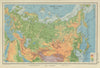 SOVIET UNION PHYSICAL. USSR. Railways. BARTHOLOMEW 1947 old vintage map chart