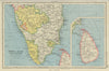 INDIA SOUTH & CEYLON (SRI LANKA) . Mysore Madras (Chennai) Kochi 1947 old map