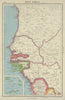 CAP VERT. French/Portuguese Guinea Gambia Senegal Sierra Leone 1947 old map