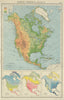 NORTH AMERICA PHYSICAL & CLIMATE. Temperature. Rainfall. BARTHOLOMEW 1947 map