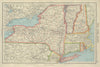 NEW YORK STATE. + Connecticut Vermont Massachusetts RI. BARTHOLOMEW 1947 map