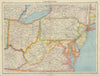 USA EASTERN STATES WV Virginia Pennsylvania MD Delaware New Jersey Ohio 1947 map