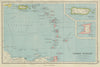 LESSER ANTILLES. Windward & Leeward islands. Puerto Rico. Trinidad 1947 map