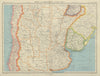 CENTRAL CHILE AND ARGENTINA. Showing provinces. Uruguay. BARTHOLOMEW 1947 map