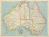 AUSTRALIA. Showing states and railways. BARTHOLOMEW 1947 old vintage map chart
