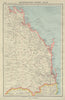 QUEENSLAND COAST, SOUTH. showing counties. BARTHOLOMEW 1947 old vintage map