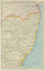 NEW SOUTH WALES COAST, NORTH. showing counties. BARTHOLOMEW 1947 old map