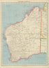 WESTERN AUSTRALIA. showing land districts & goldfields. BARTHOLOMEW 1947 map
