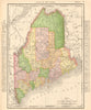 Maine state map showing counties. RAND MCNALLY 1906 old antique plan chart