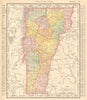 Vermont state map showing counties. RAND MCNALLY 1906 old antique chart