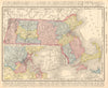 Massachusetts state map showing counties. Boston environs. RAND MCNALLY 1906