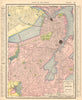 Boston town city map plan. Massachusetts. RAND MCNALLY 1906 old antique