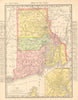 Rhode Island state map showing counties. Providence inset. RAND MCNALLY 1906