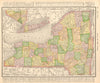 New York state map showing counties. RAND MCNALLY 1906 old antique chart