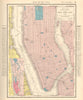 Manhattan. New York City town city map plan. RAND MCNALLY 1906 old antique