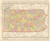 Pennsylvania state map showing counties. RAND MCNALLY 1906 old antique