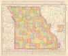 Missouri state map showing counties. RAND MCNALLY 1906 old antique chart