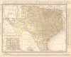 Texas state map showing counties. RAND MCNALLY 1906 old antique plan chart