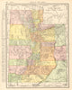 Utah state map showing counties. RAND MCNALLY 1906 old antique plan chart