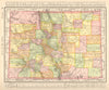 Colorado state map showing counties. RAND MCNALLY 1906 old antique chart