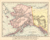 Alaska state map showing boroughs. Pre-Anchorage. RAND MCNALLY 1906 old