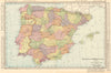 Spain & Portugal in provinces. Iberia. RAND MCNALLY 1906 old antique map chart