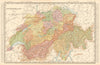 Switzerland in cantons. RAND MCNALLY 1906 old antique vintage map plan chart