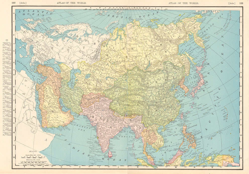 ASIA. British India. Ottoman Empire. Persia Siam RAND MCNALLY 1906 old map