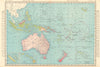 OCEANIA. Australasia Polynesia Micronesia Melanesia. RAND MCNALLY 1906 old map