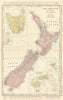 New Zealand, Tasmania and Fiji Islands. Chatham Islands. RAND MCNALLY 1906 map