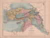 Turkey in Asia after the Treaty of Berlin. Levant Anatolia. HUGHES 1876 map