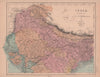 Northern India, Nepal & Bhutan. Railways. HUGHES 1876 old antique map chart