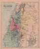 Ancient & Modern Palestine. Holy Land. Jerusalem time of Christ. HUGHES 1876 map