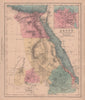 Egypt, Nubia, Abyssinia & the Soudan. Red Sea. HUGHES 1876 old antique map