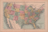 United States. Dacotah/Dakota. Arizona/Nevada <1867 border. HUGHES 1876 map