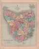 Van Diemen's Land, or Tasmania. Australia. HUGHES 1876 old antique map chart
