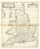 Saxon Britain.'BRITANNIA SAXONICA' by ROBERT MORDEN.Camden's Britannia 1695 map
