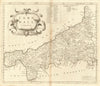 CORNWALL by ROBERT MORDEN from Camden's Britannia 1695 old antique map chart