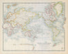 WORLD ON MERCATOR'S PROJECTION unusually Pacific-centred. JOHNSTON 1915 map