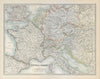 CENTRAL EUROPE. France w/o Alsace Lorraine. Austria-Hungary . JOHNSTON 1915 map