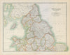 NORTHERN ENGLAND & WALES Yorkshire Ridings Lincolnshire Parts. JOHNSTON 1915 map
