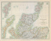 NORTHERN SCOTLAND showing battlefields and dates. JOHNSTON 1915 old map