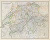 SWITZERLAND, SAVOIE & PIEDMONT ALPS. Key battlefields & dates. JOHNSTON 1915 map