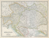 AUSTRIA-HUNGARY. Dalmatian coast. Bosnia. Railways. JOHNSTON 1915 old map