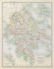 GREECE. Inset Corfu Paxo Cyclades. Railways. JOHNSTON 1915 old antique map