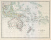 OCEANIA Australia New Zealand East Indies Polynesia Micronesia JOHNSTON 1915 map