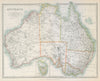 AUSTRALIA showing explorers' routes & goldfields. JOHNSTON 1915 map